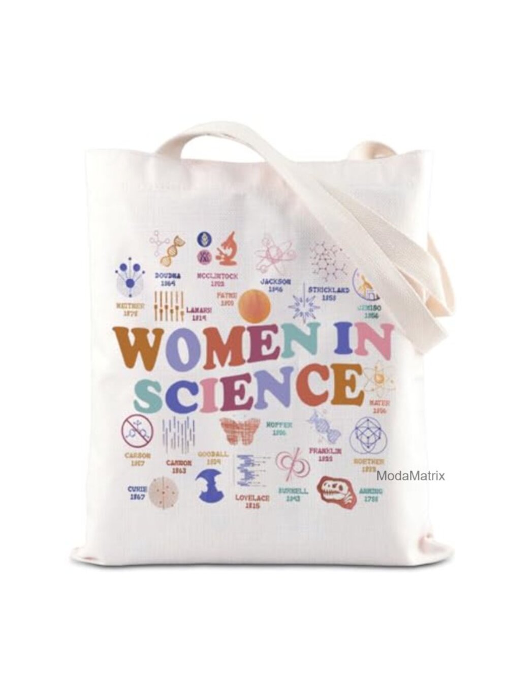 Women in Science Canvas Tote Bag Feminism STEM Gift Scientist Shopper